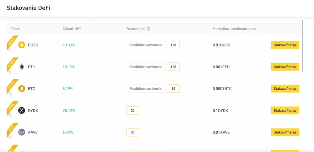 Binance staking: DeFI staking