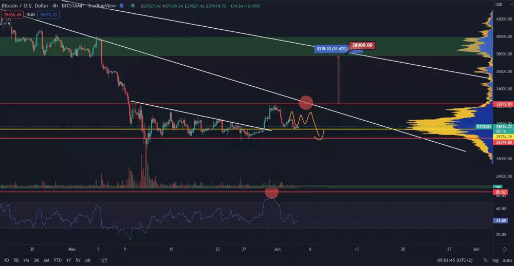 Bitcoin osciluje okolo 30 000