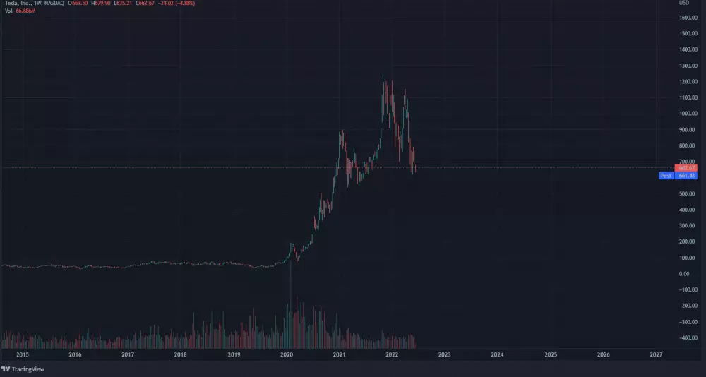 Graf: TSLA/USD. 1T