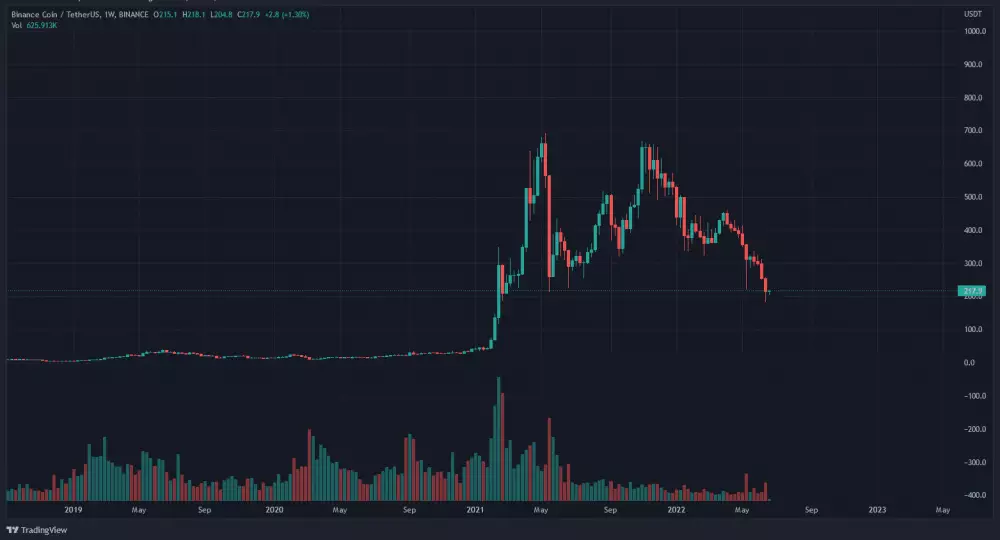 Graf: BNB/USDT. 1T.