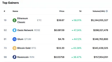 TOP 5 kryptomien, ktoré v posledných dňoch rástli