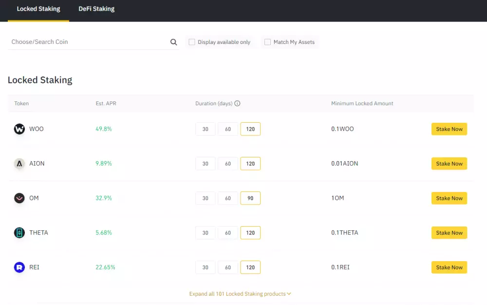 Binance staking