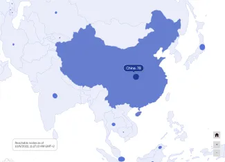 Bitcoinové uzly na území Číny