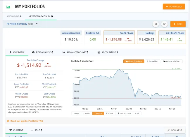 Aktualizácia hodl účtu