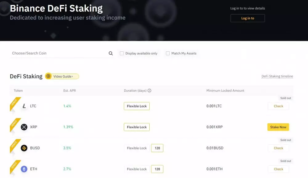 Binance staking