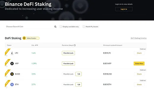 Binance staking
