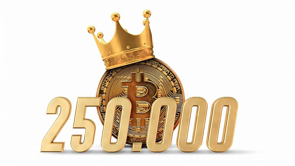 Bitcoin skončí na cene 250 000 dolárov