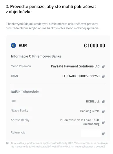 Vklad na účet burzy