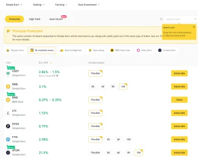 Možnosti zárobku na burze Binance