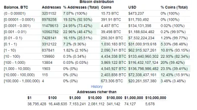 Bitcoin: rozdelenie majetku