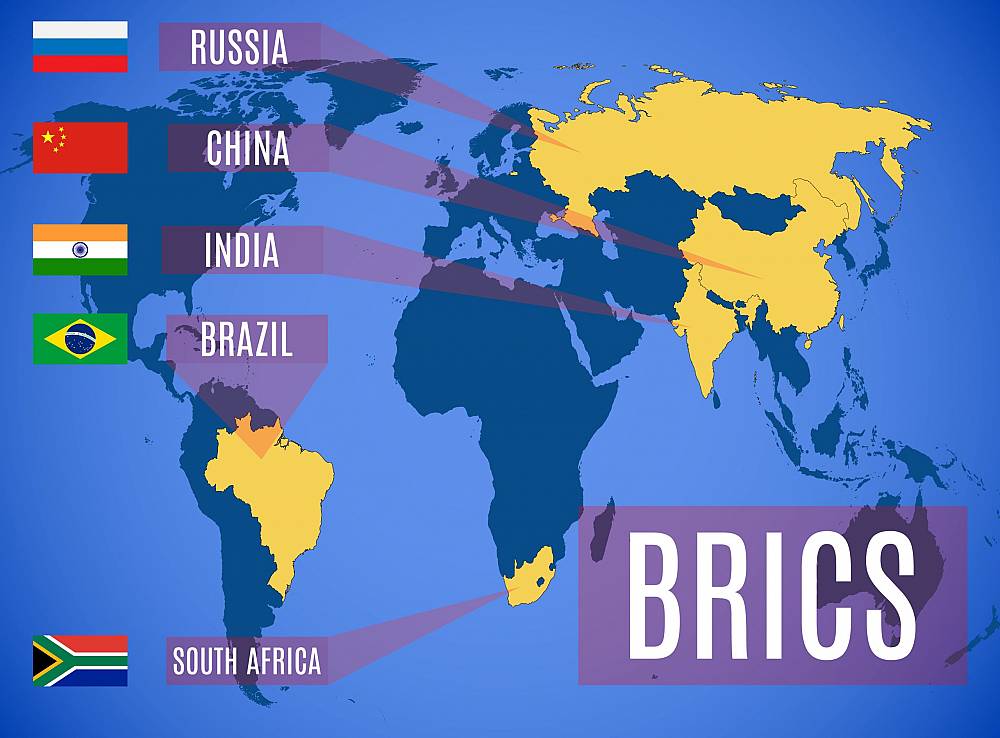 Krajiny BRICS.
