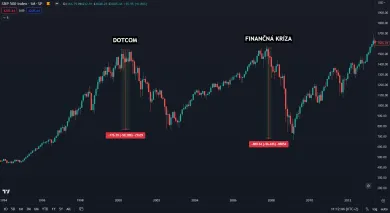 Kríza 2008 a dotcom bublina.