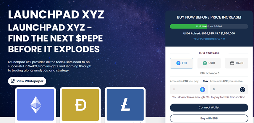 Predpredaj kryptomeny Launchpad XYZ naďalej beží