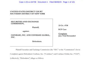 Úvod žaloby Coinbase.