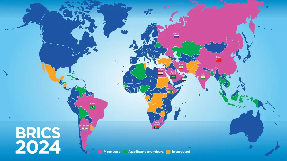 Nová mapa BRICS 2024