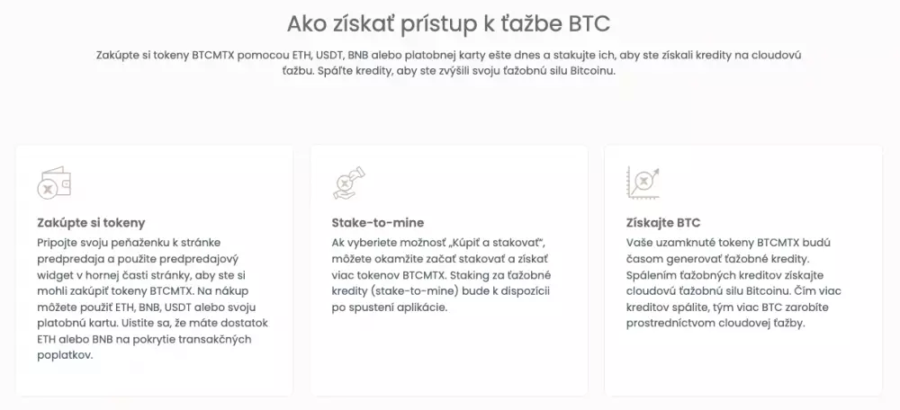 Ako získať prístup k ťažbe BTC