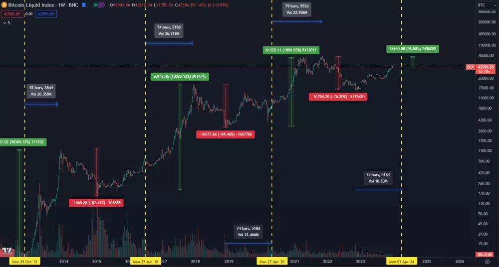 Bitcoin: logaritmické cykly