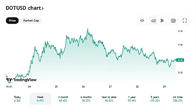 Pohľad na vývoj ceny DOT