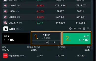 Nákup prvej akcie na XTB