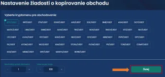 Nastavenie kopírovania obchodu