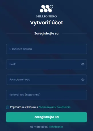 Registračný formulár
