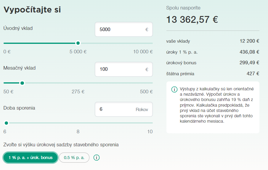 Stavebné sporenie: online kalkulačka