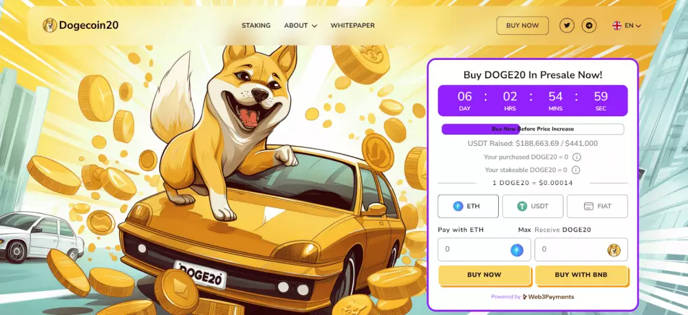 Dogecoin 20 stavia na úspechu Dogecoinu.