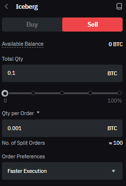 Iceberg príkaz na predaj