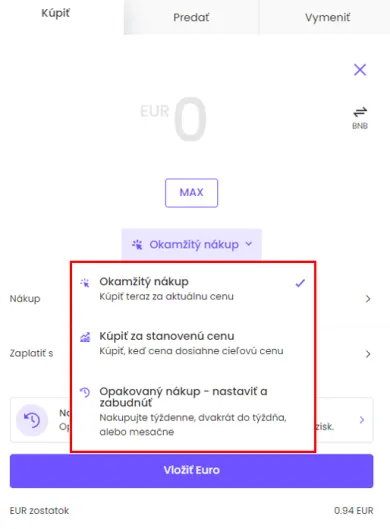Možnosti nákupu