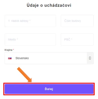 Údaje o uchádzačovi