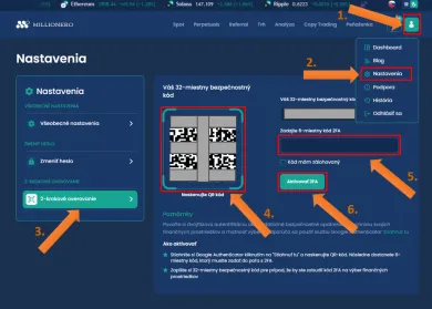 Zabezpečenie účtu na Millionero