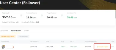 Zvýšenie investície. Zdroj: Bybit