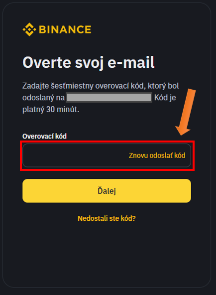 Overenie emailu