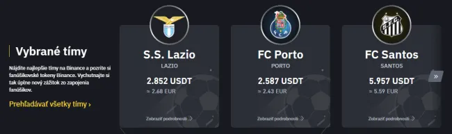 Tímy fanúšikovských tokenov