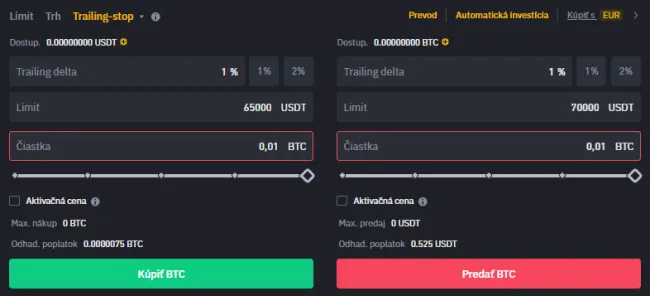 Trailing stop príkaz