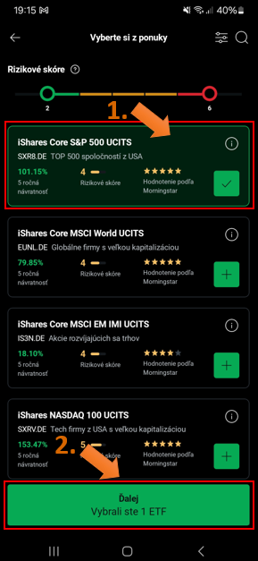 Výber ETF