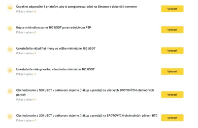 Binance úlohy na druhú polovicu mája