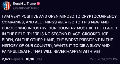 Donald Trump o kryptomenách a USA