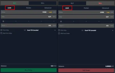 Limit príkaz na BITmarkets
