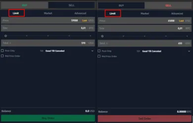 Limit príkaz na BITmarkets
