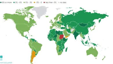 Reálny rast HDP podľa krajín
