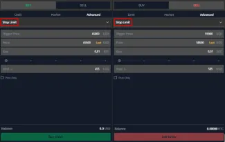 Stop limit príkaz na BITmarkets