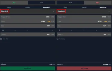 Stop limit príkaz na BITmarkets