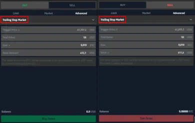 Trailing stop market príkaz na BITmarkets. Zdroj: BITmarkets