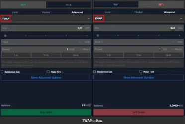 TWAP príkaz na burze BITmarkets
