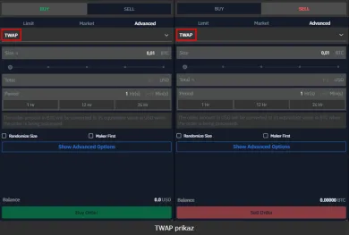 TWAP príkaz na burze BITmarkets