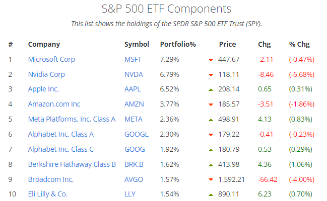 10 najväčších firiem v indexe S&P500