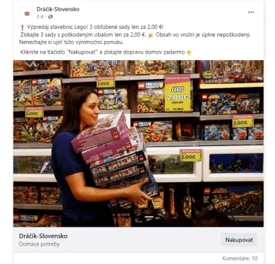 Dráčik ponúka Lego za 2 eurá