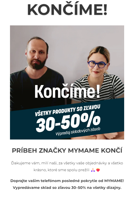 MYMAME končí