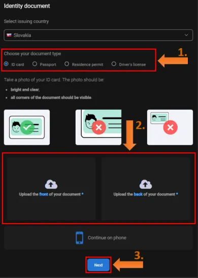 Nahratie osobného dokladu